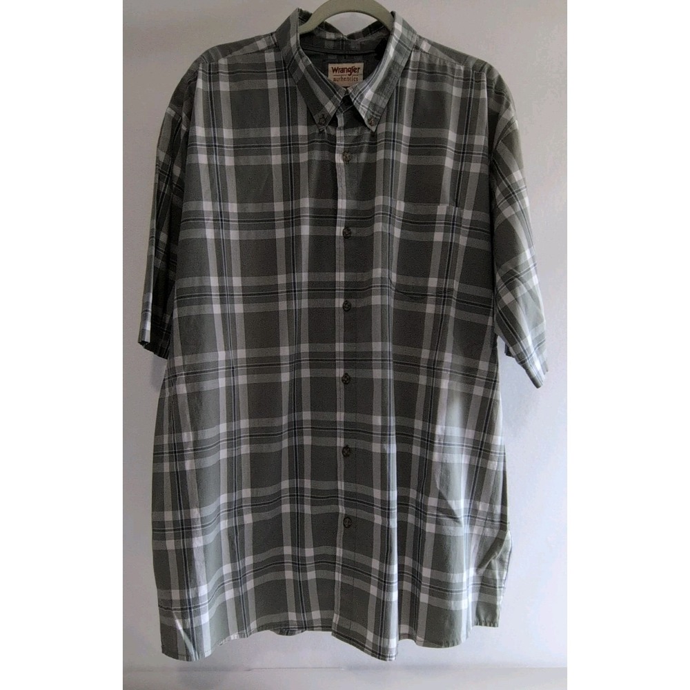 Wrangler Men's Short Sleeve Button Down Plaid Shirt Multicolored Size 2XT‎